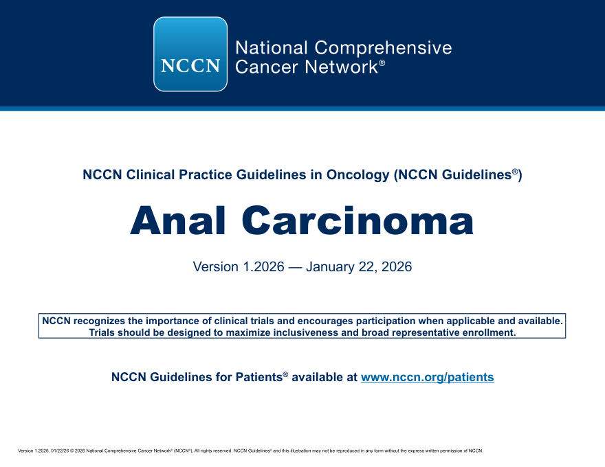 (2026.V1)NCCN 临床实践指南:肛门癌