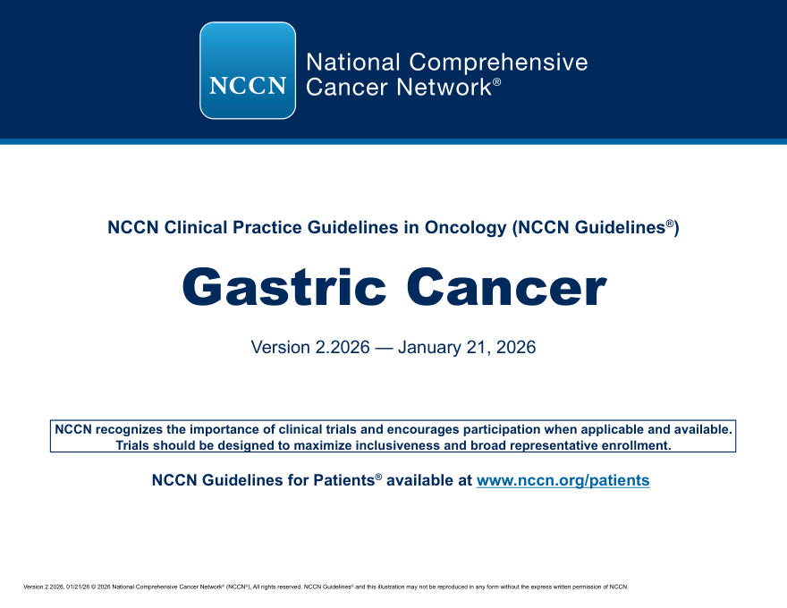 (2026.V2)NCCN 临床实践指南:胃癌