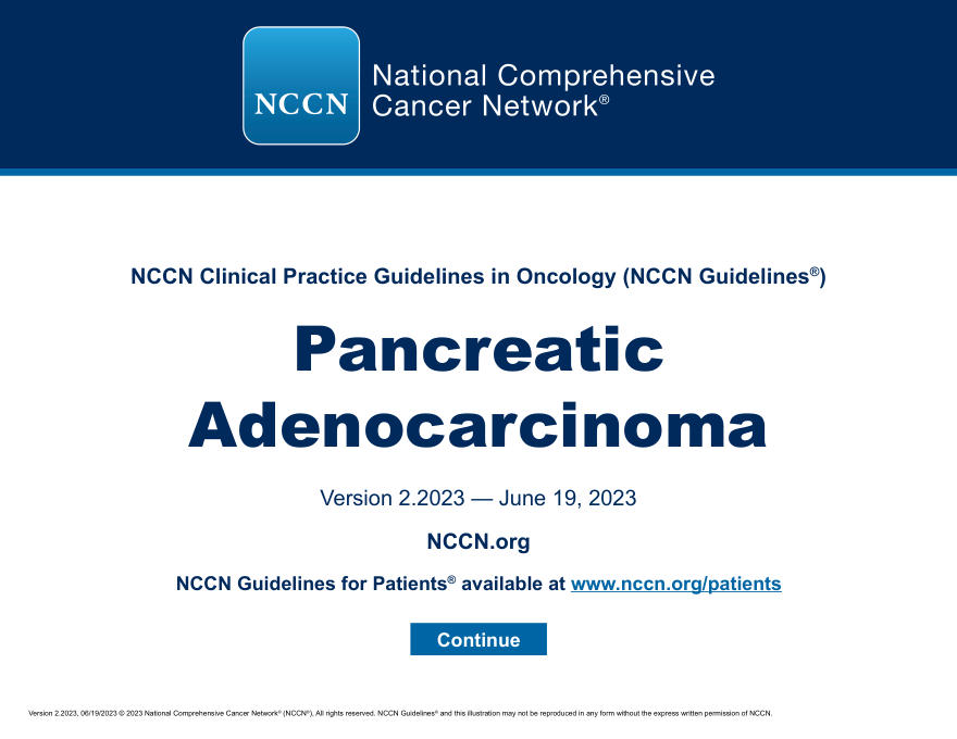 (2023.V2)NCCN 临床实践指南:胰腺癌