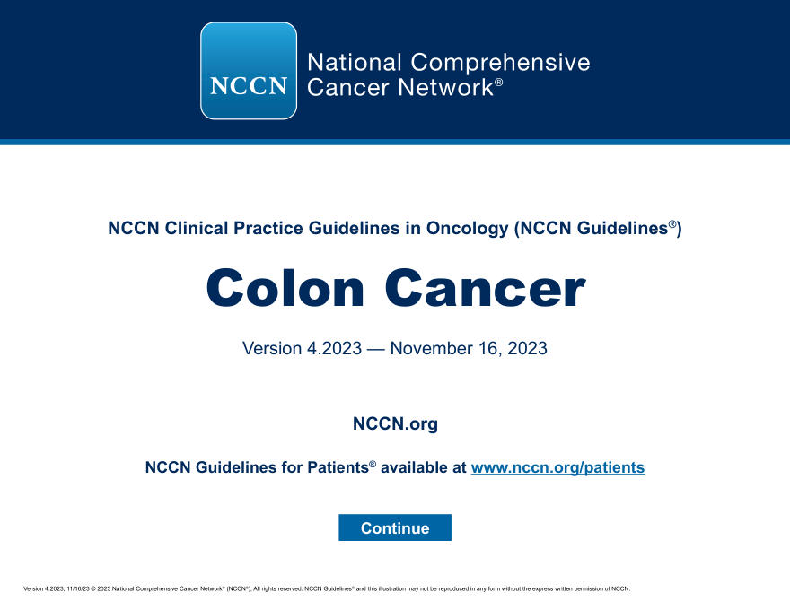 (2023.V4)NCCN 临床实践指南:结肠癌