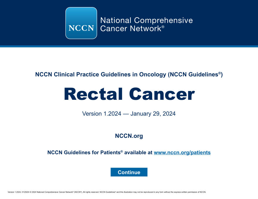 (2024.V1)NCCN 临床实践指南:直肠癌