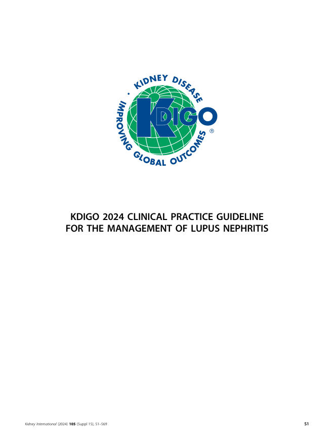 2024+KDIGO临床实践指南:狼疮肾炎的管理