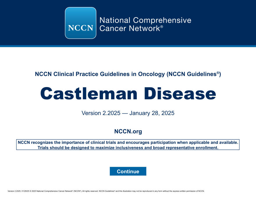 (2025.V2)NCCNl临床实践指南:Castleman病