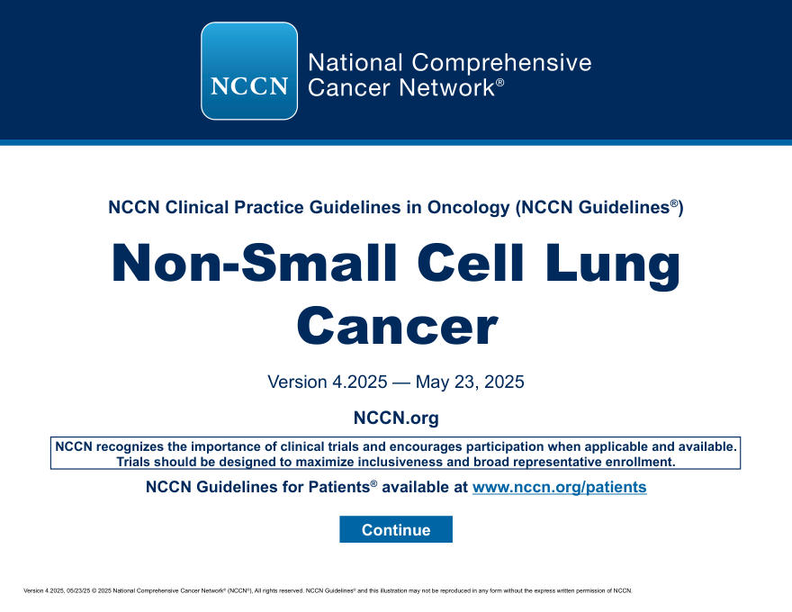 (2025.V4)NCCNl临床实践指南:非小细胞肺癌
