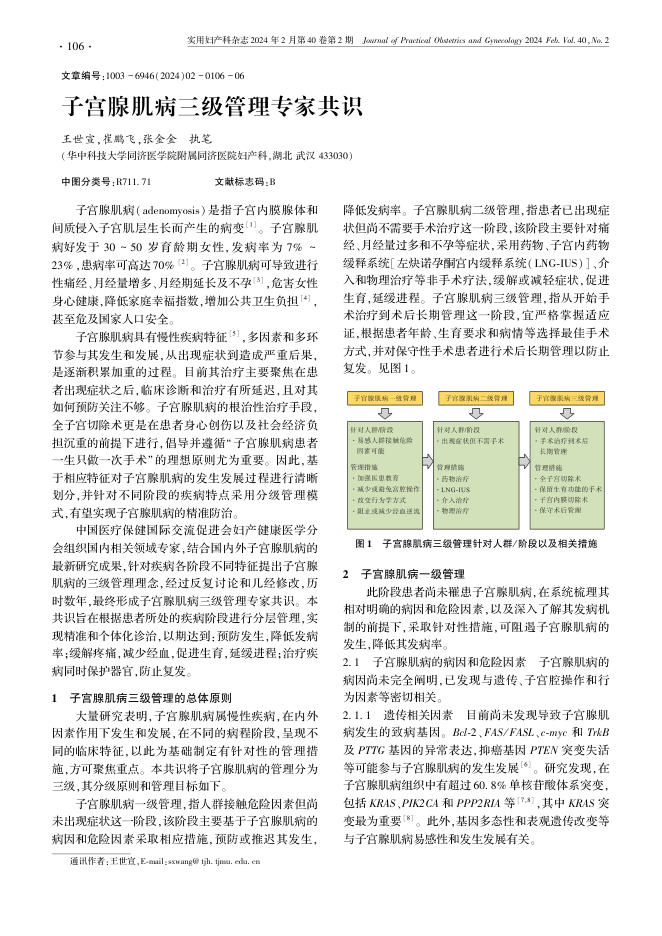 子宫腺肌病三级管理专家共识