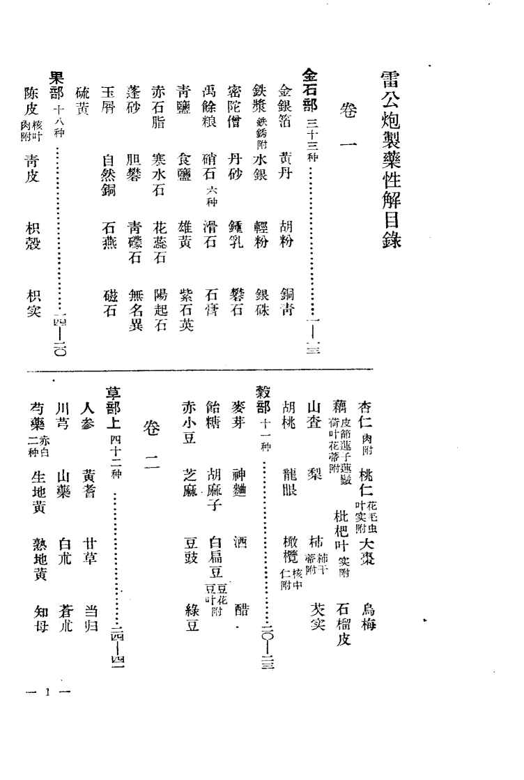 雷公炮制药性解